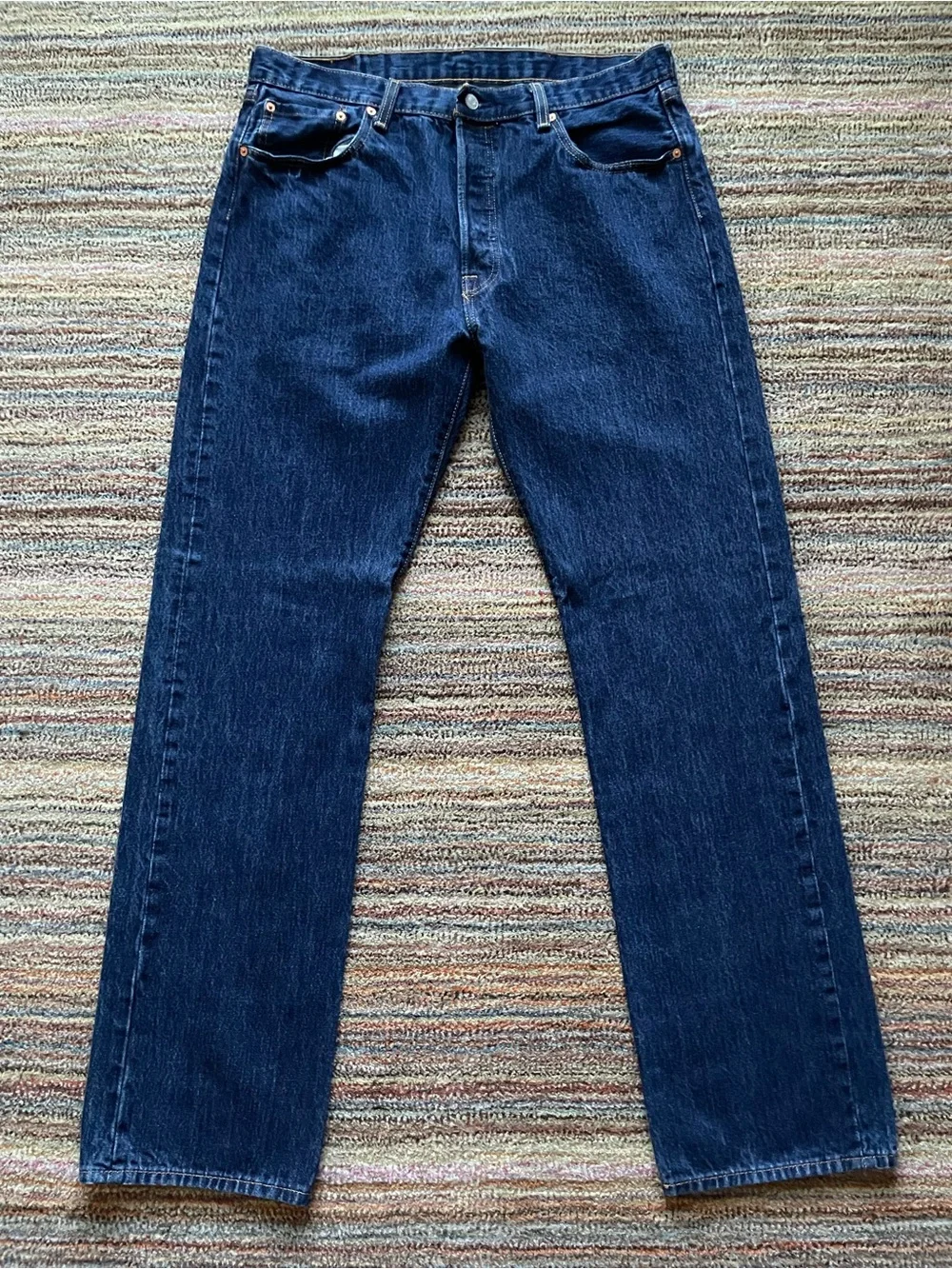 Levi's 501 Men's Straight Leg Jeans in Indigo Blue Denim Size 38x36